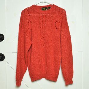 Vintage Bermuda Run Sweater Women Lightweight Knit Crew Neck Red Size M